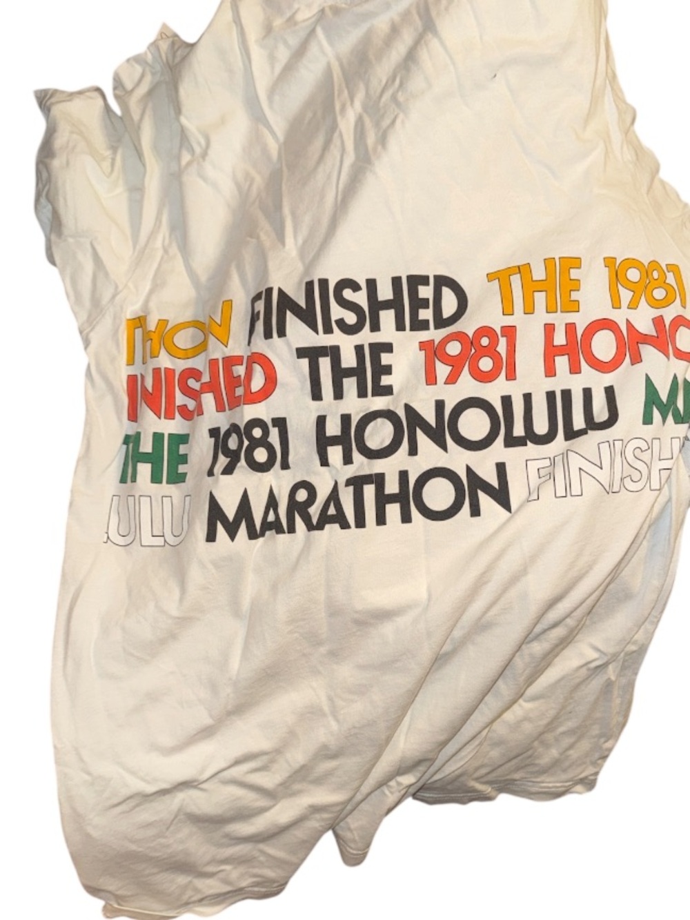 Nike Vintage White Crewneck Honolulu Marathon Tee Shirt - Picture 2 of 3